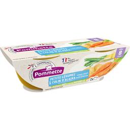 Pommes de terre, légumes et colin d'Alaska, dès 8 mois Pommes de terre, légumes et colin d'Alaska, dès 8 mois,POMMETTE,les 2 bols de 200g