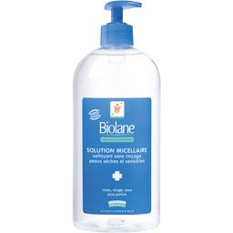 Solution micellaire nettoyant sans rinçage peaux sèches Solution micellaire nettoyant sans rinçage peaux sèches,BIOLANE,le flacon de 750 ml