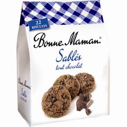 Sablés tout chocolat au beurre frais Sablés tout chocolat au beurre frais ,BONNE MAMAN,le sachet de 250g