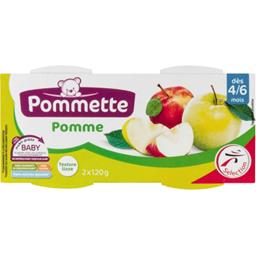 Purée de pommes dès 4/6 mois Purée de pommes dès 4/6 mois,POMMETTE,les 2 pots de 120g
