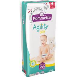 Couches Agility Dry, taille 4 : 7-18 kg Couches Agility Dry, taille 4 : 7-18 kg,POMMETTE,le paquet de 56