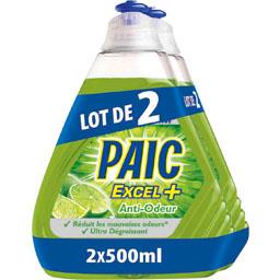 Liquide vaisselle anti bactérien ultra dégraissant - Excel+ Liquide vaisselle anti bactérien ultra dégraissant - Excel+,PAIC,les 2 flacons de 250 ml
