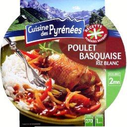Poulet basquaise au riz blanc Poulet basquaise au riz blanc,Cuisine Des Pyrénées,la barquette de 300g