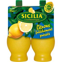 Jus de citrons l'Authentique fraîchement pressés Jus de citrons l'Authentique fraîchement pressés,SICILIA,les 2 bouteilles de 15cl