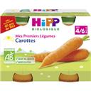 Hipp Biologique Mes Premiers Légumes - Carottes BIO, dès 4/6 mois les 2 pots de 125 g