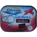 Odyssée Sardines au piment la boite de 95 g net égoutté