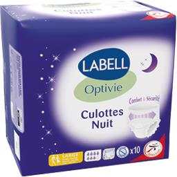 Labell Culottes nuit Optivie Large le paquet de 10