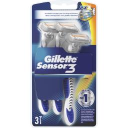 Gillette Sensor 3 - Rasoirs jetables pour homme le paquet de 3