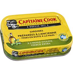 Capitaine Cook Sardines à l'huile d'olive vierge extra d'Espagne la boite de 115 g