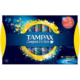 Tampax Compak Pearl - Tampon régulier avec applicateur la boite de 36