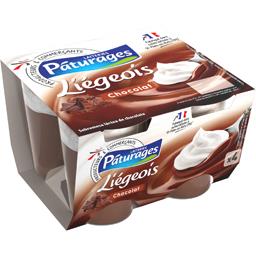 Liégeois chocolat, desserts lactés au chocolat, 4 x Liégeois chocolat, desserts lactés au chocolat, 4 x ,PATURAGES,