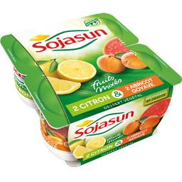 Sojasun Dessert végétal fruits mixés citron/abricot goyave les 4 pots de 100 g