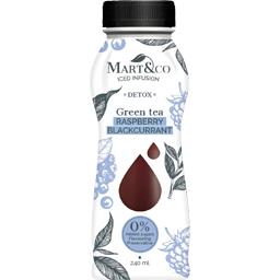 Mart&Co Boisson Green Tea Detox Raspberry Blackcurrant la bouteille de 240 ml