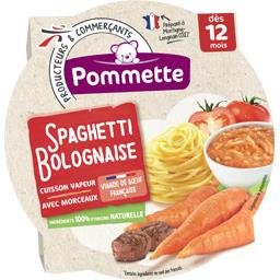 Spaghetti bolognaise, dès 12 mois Spaghetti bolognaise, dès 12 mois,POMMETTE,l'assiette de 230g