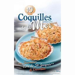 Coquille de la mer au saumon, noix de St Jacques & crevettes Coquille de la mer au saumon, noix de St Jacques & crevettes,Sélectionné Par Votre Magasin,le sachet de 10 coquilles - 900g