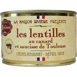 Maison Rivière Les Lentilles au Canard et Saucisse de Toulouse le pot de 420 g