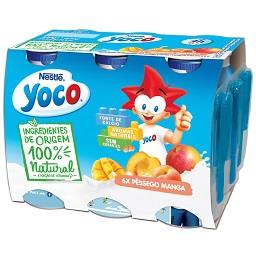 Iogurte yoco líquido de pêssego e manga 100% natural
